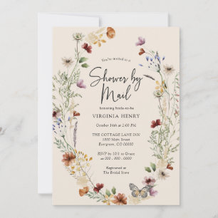 Invitación Boda Boho de Flor Silvestre por Correo