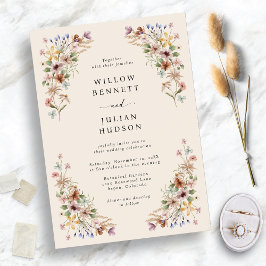 Invitación Boda Boho de flores silvestres