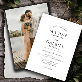 Invitación Boda Boho de Fotografía Minimalista Moderna