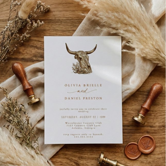 Invitación Boda Boho de Hierba de Pampas Rústica Occidental (Subido por el creador)