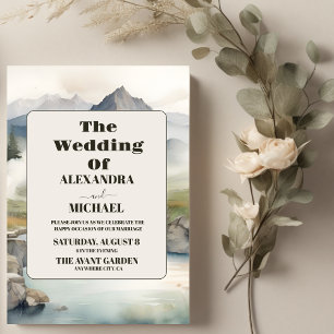 Invitación Boda Boho de la cascada de las montañas rusas