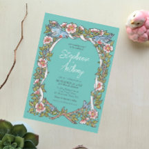 Boda Boho de la frontera floral de aves silvestres