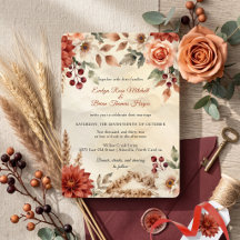 Boda Boho de Otoño Burgundy Dahlia Pampas Grass