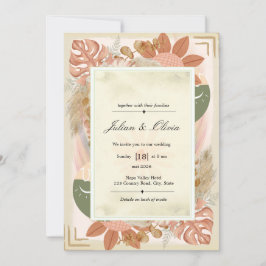 Invitación Boda Boho de Terracota
