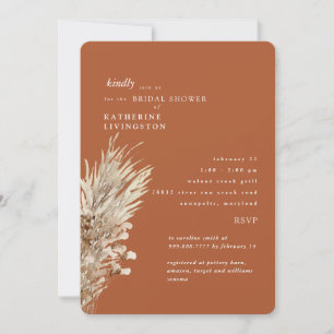 Invitación Boda boho de terracota en papel kraft