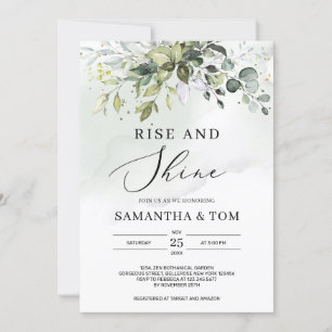 Invitación Boda boho de vegetación, levántate y brilla