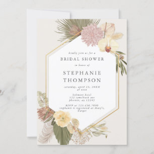 Invitación Boda Boho Desfile Nupcial de Hierba de Pampas Palm