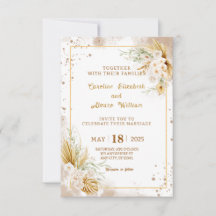 Boda Boho Dorado con Hierba de Pampas y Orquídea