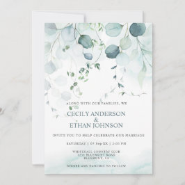 Invitación Boda Boho Dusty Blue & Sage Green Eucalyptus