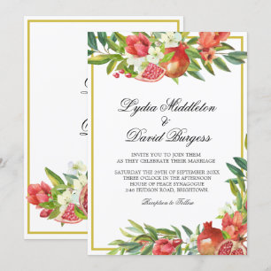 Invitación Boda Boho Elegant Pomegranate