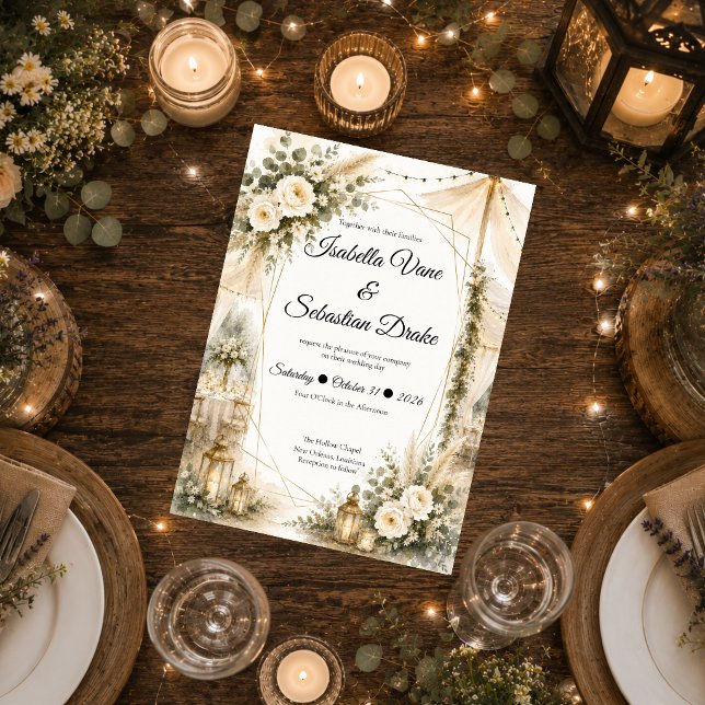 Invitación Boda Boho Elegante (Subido por el creador)