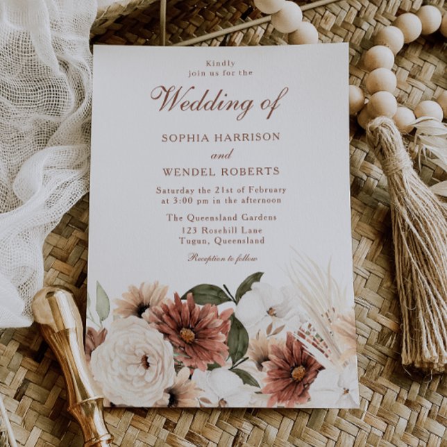 Invitación Boda Boho Elegante Atemporal (Subido por el creador)