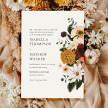 Boda Boho Flor Silvestre de Otoño Borgoña