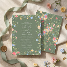 Boda Boho Flor Silvestre Verde Salvia