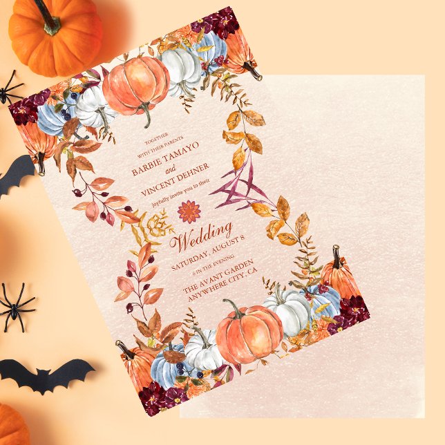 Invitación Boda Boho Floral de calabaza Scrip (Subido por el creador)