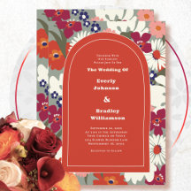 Boda Boho Floral Retro Terracota de los 70