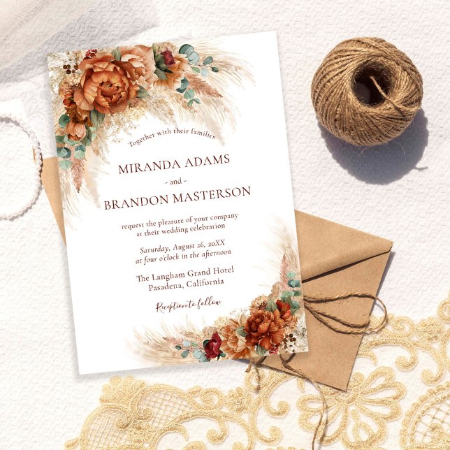 Invitación Boda Boho Floral Romántica Elegante (Subido por el creador)