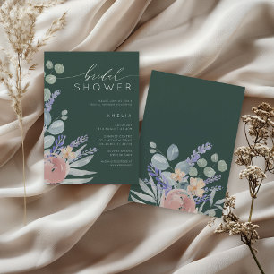 Invitación Boda Boho Floral y Acuarela de Eucalipto 