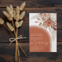 Boda Boho Floral y Hierba de Pampas Naranja Quemad