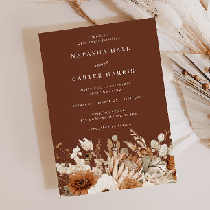 Invitación Boda Boho Flores Ricas Hermosas
