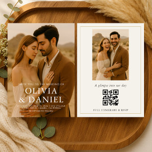 Invitación Boda Boho Foto Minimalista Simple  