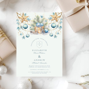 Invitación Boda Boho Frosted Blue Pine
