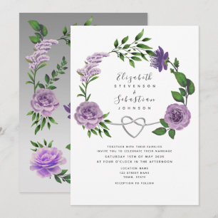 Invitación Boda Boho Lavanda Púrpura
