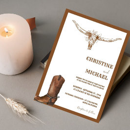 Invitación Boda Boho Minimalista moderno de Cowboy Occidental