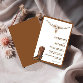 Invitación Boda Boho Minimalista moderno de Cowboy Occidental