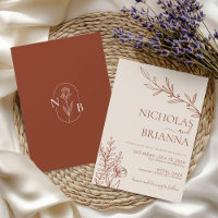 Boda Boho Minimalista Terracota Naranja Quemada