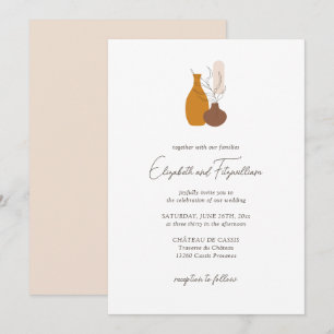 Invitación Boda Boho Minimalista Vases