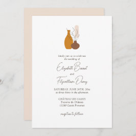 Invitación Boda Boho Minimalista Vases