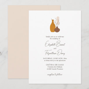 Invitación Boda Boho Minimalista Vases