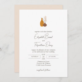 Invitación Boda Boho Minimalista Vases
