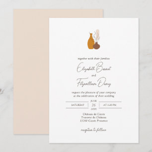Invitación Boda Boho Minimalista Vases