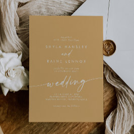 Invitación Boda Boho Moda Amarillo Marigold