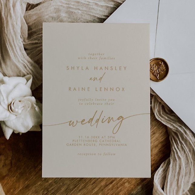 Invitación Boda Boho Moda Vintage Gold (Subido por el creador)