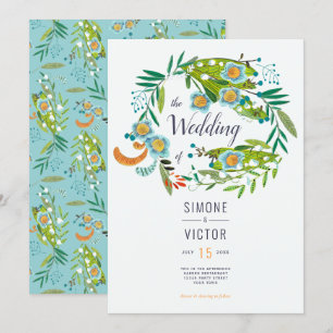 Invitación Boda Boho Moderno Floral Lirio del Valle