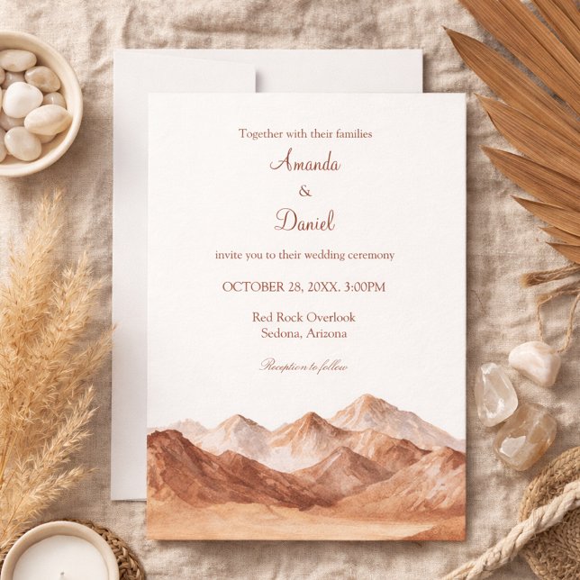Invitación Boda Boho Montaña Suroeste de Terracota (Subido por el creador)