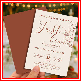 Invitación Boda Boho Naranja Quemada Sin Adornos Solo Amor