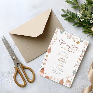 Invitación Boda boho navideña alegre ducha de novia