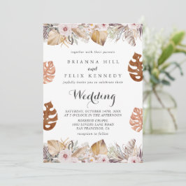 Invitación Boda Boho Neutral Rústica