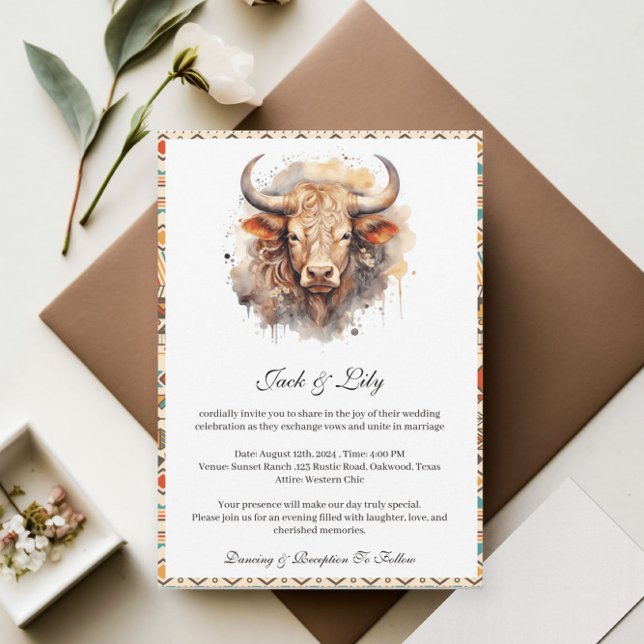 Invitación Boda Boho Occidental (Subido por el creador)