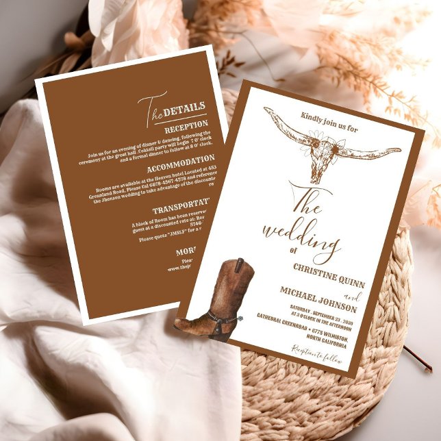 Invitación Boda Boho Occidental Cowboy (Subido por el creador)