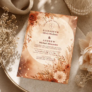 Invitación Boda boho otoñal etérea