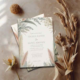 Invitación Boda Boho Pampas Grass Terracotta