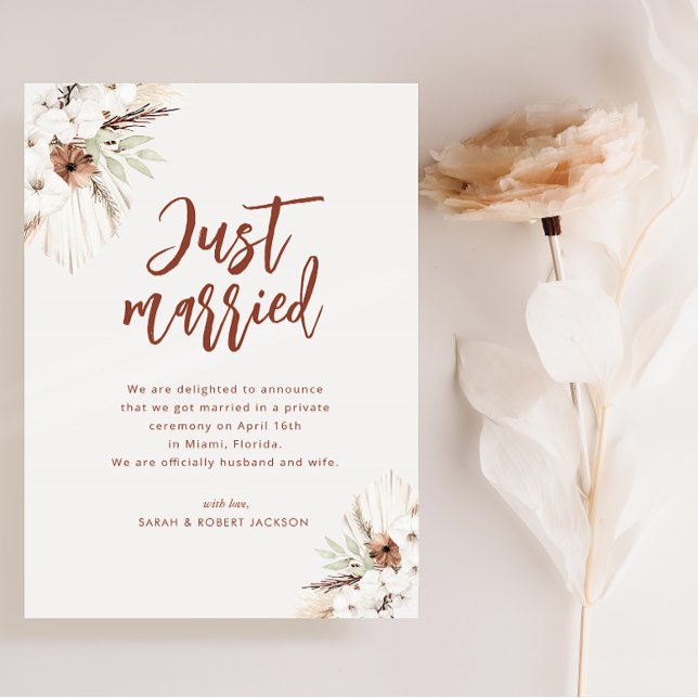 invitación boda boho pampas recién casada (Subido por el creador)