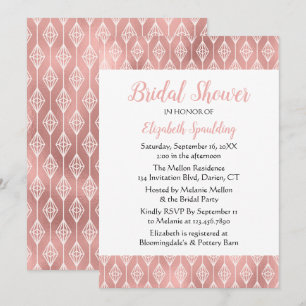 Invitación Boda Boho Pink Diamantes Tribales Despedida de Sol