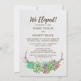 Invitación Boda Boho Rústica Floral de Suculentas Recepción