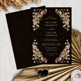Invitación Boda boho salvaje negra